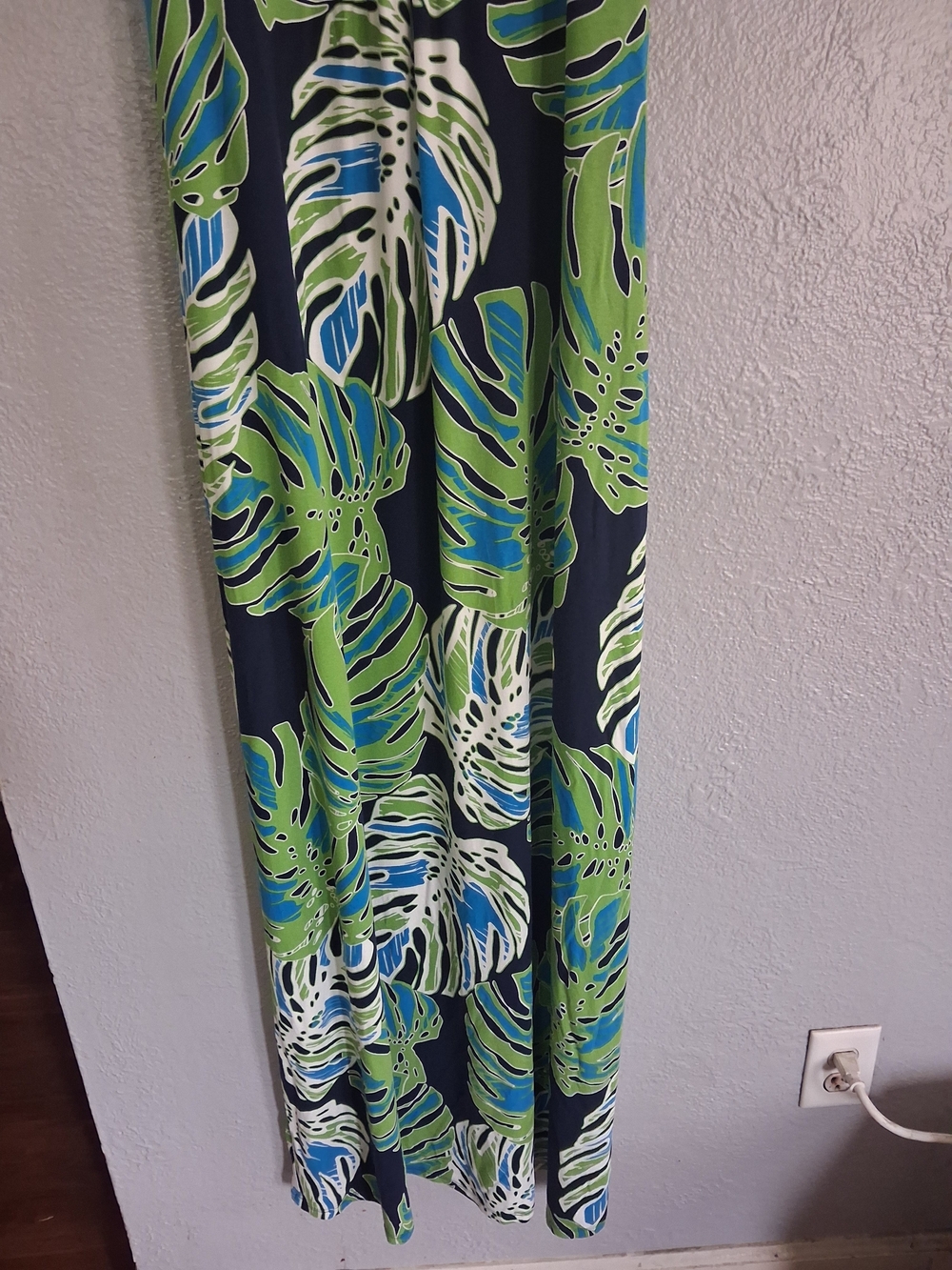 Tommy Bahama Tropical Leaf Print Maxi Spaghetti Strap Dress Vacation L - Picture 3 of 6